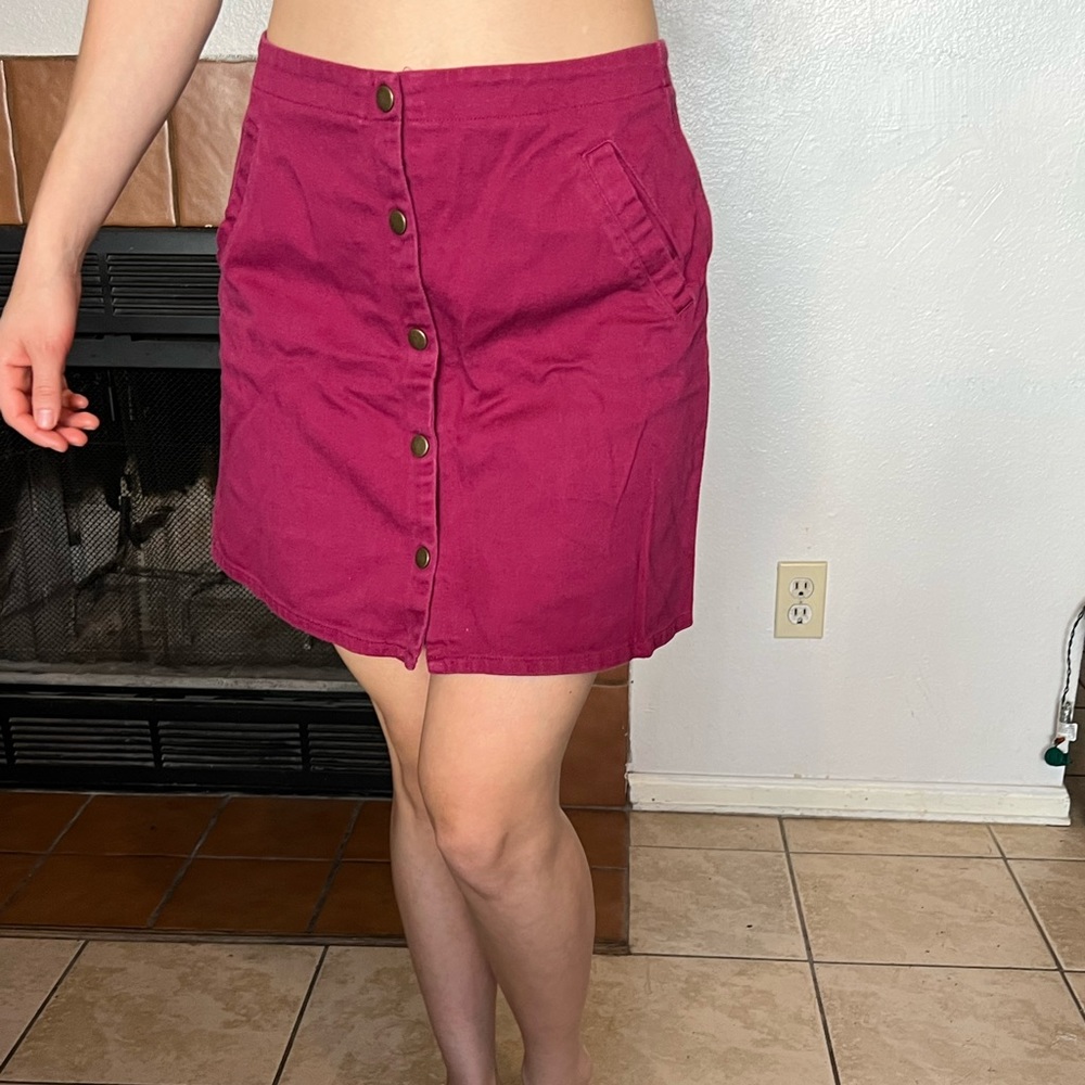 Red corduroy skirt
